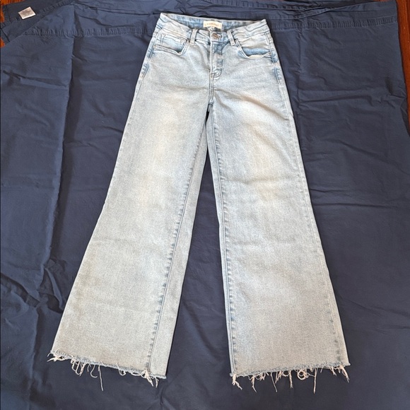 Risen Light Blue Wide-Leg Jeans - Picture 1 of 5